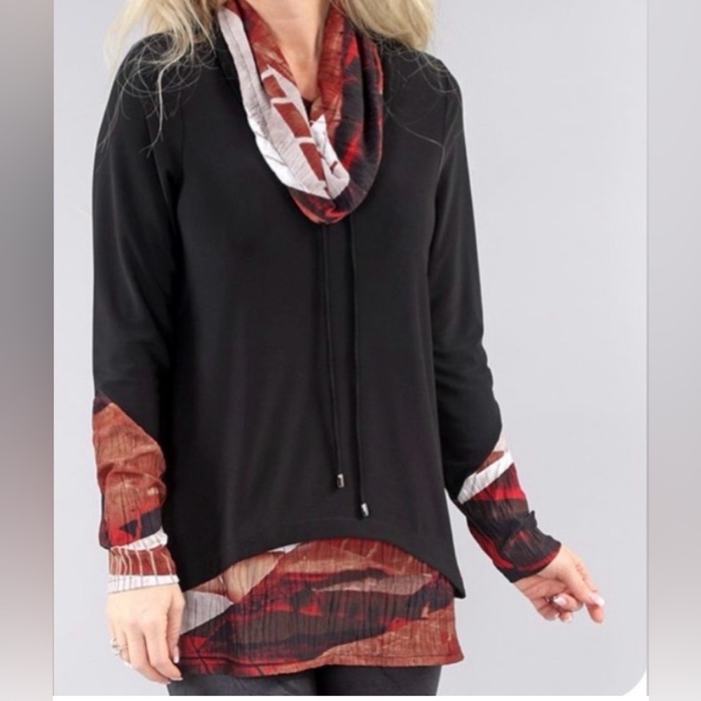 NWT Michael Tyler Cowl Neck Top